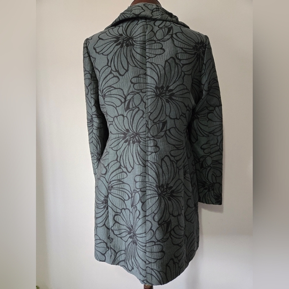BAIA- Dark Teal Dress Jacket With Black Floral Print. Size 8 - Picture 7 of 13